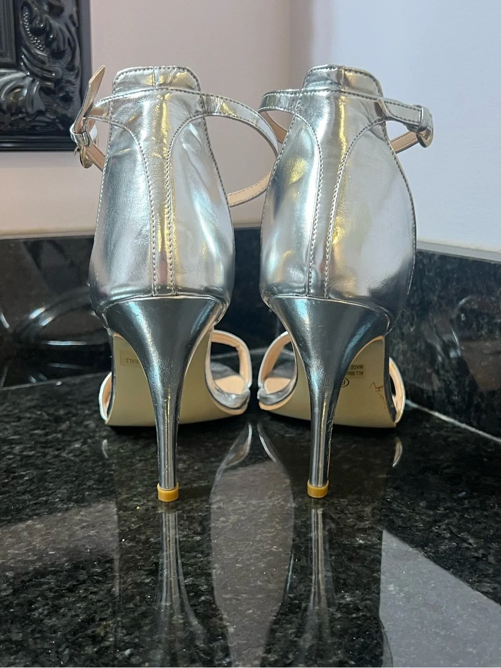 Silver Ankle-Strap High Heels
